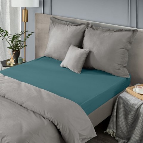 Prześcieradło z gumką 140x200 cm kolor turkusowy