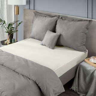 Prześcieradło satynowe z gumką 220x200 cm kolor beżowy