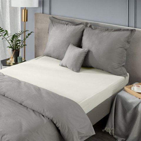 Prześcieradło satynowe z gumką 220x200 cm kolor beżowy