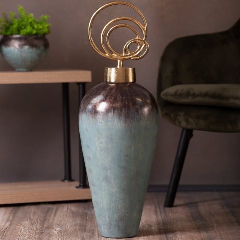 SZKLANA FIGURKA DEKORACYJNA ABRIL (01) (FI) 23 X64 CM TURKUSOWY