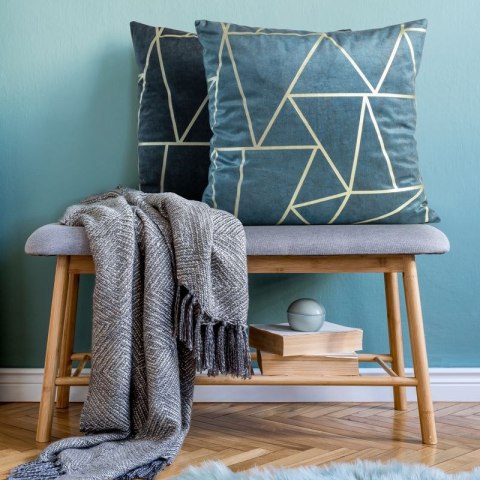 Poszewka welwetowa BLINK 45x45 cm kolor stalowy