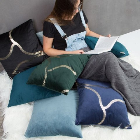 Poszewka welwetowa BLINK 45x45 cm kolor niebieski