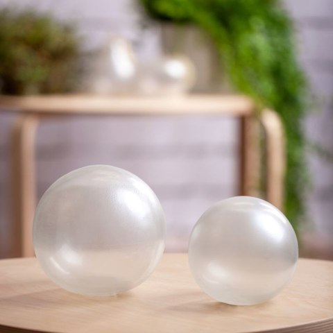 SZKLANA KULA DEKORACYJNA GABI (02) 11X11X11 CM BIAŁY