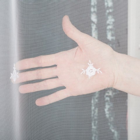 Firanka haftowana z wzorem po całości, wysokość 160cm, kolor 001 biały 024489/020/001/000160/1