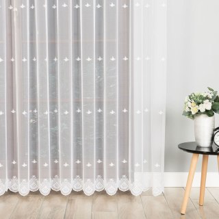 Firanka haftowana z wzorem po całości, wysokość 250cm, kolor 001 biały 024489/020/001/000250/1