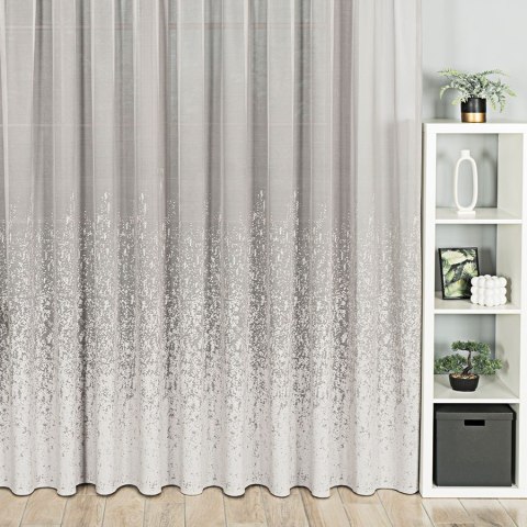 Firanka żakardowa ze wzorem po całości, wysokość 250cm, kolor 023 szary 057639/000/023/000250/1
