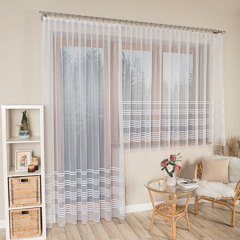 KALINA Firanka żakardowa gotowa, szerokość 300 x wysokość 250cm, kolor 001 biały 000382/FBP/001/300250/1