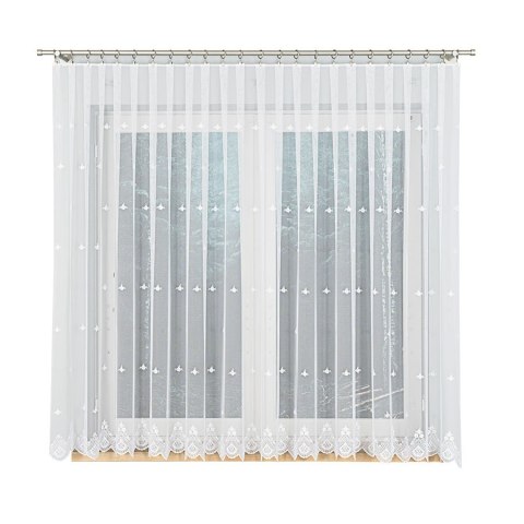 Firanka haftowana z wzorem po całości, wysokość 160cm, kolor 001 biały 024489/020/001/000160/1