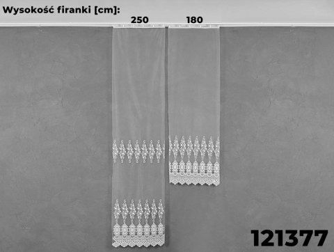 Firanka haftowana ze wzorem pasowym, wysokość 250cm, kolor 012 kremowy 121377/BIS/012/000250/1