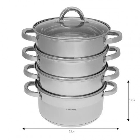 Garnek do gotowania na parze 22 cm 5 el. Klausberg KB-7143