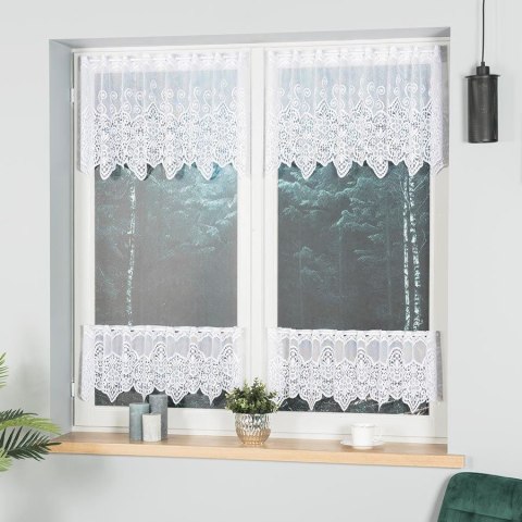 Zazdrostka żakardowa na metry 018495 wysokość 30 cm kolor biały