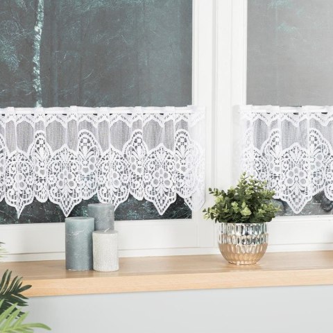 Zazdrostka żakardowa na metry 018495 wysokość 30 cm kolor biały
