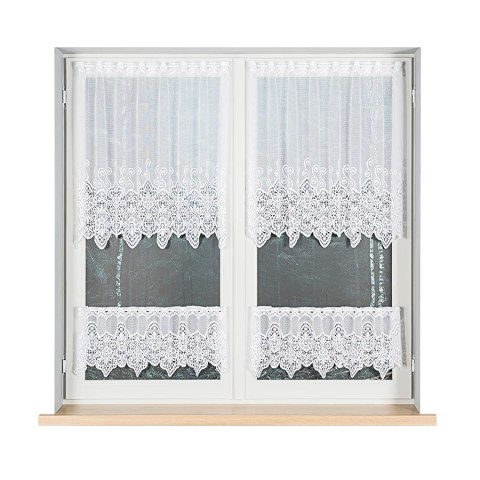 Zazdrostka żakardowa na metry 018495 wysokość 80 cm kolor biały