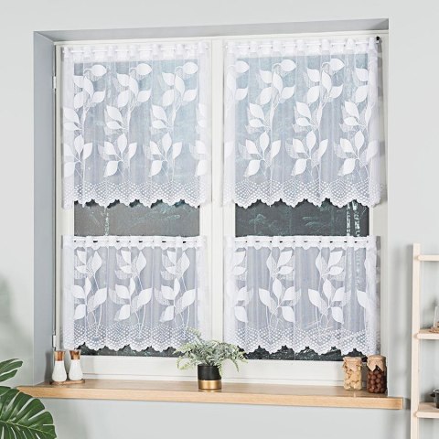 Zazdrostka żakardowa na metry 023083 wysokość 50 cm kolor biały