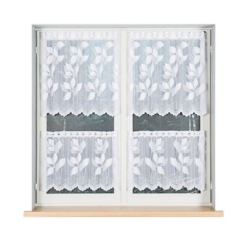 Zazdrostka żakardowa na metry 023083 wysokość 50 cm kolor biały