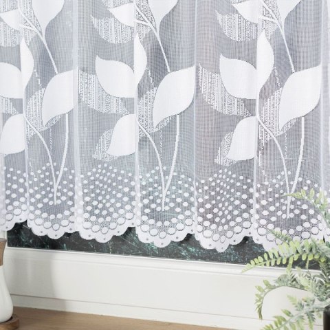 Zazdrostka żakardowa na metry 023083 wysokość 70 cm kolor biały