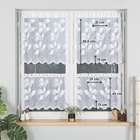 Zazdrostka żakardowa na metry 023083 wysokość 70 cm kolor biały