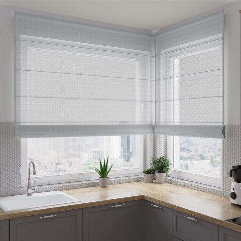 Lino, roleta rzymska półprzezroczysta, szerokość 180 cm x wysokość 160cm, kolor 005 szary, 036148 P00096/RZY/005/180160/1