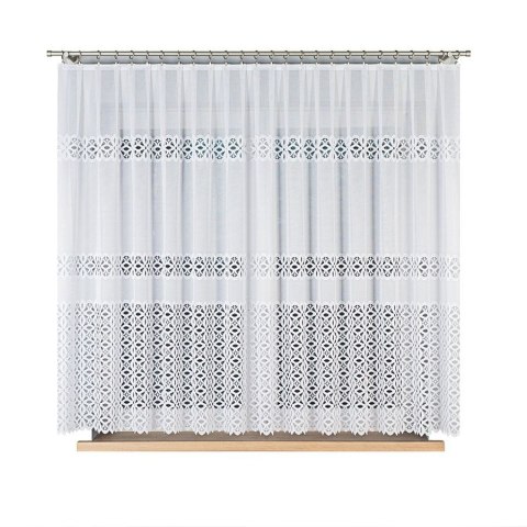 Firanka żakardowa na metry 018869 wysokość 160 cm kolor biały