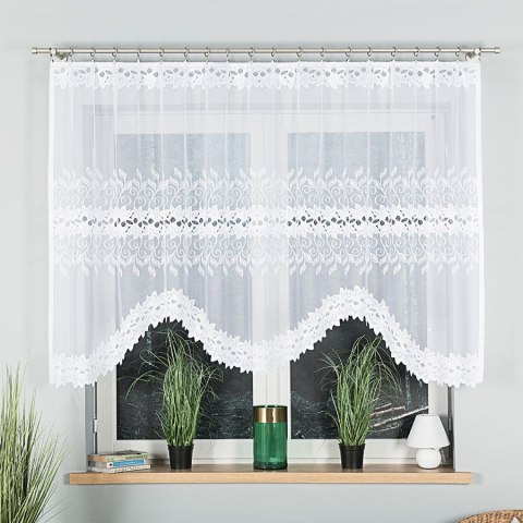 Firanka gotowa żakardowa BASTIA rozmiar 130x250 cm kolor biały