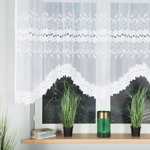 Firanka gotowa żakardowa BASTIA rozmiar 130x250 cm kolor biały