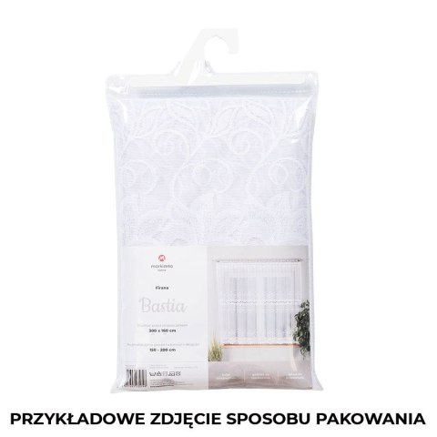 Firanka gotowa żakardowa BASTIA rozmiar 130x250 cm kolor biały