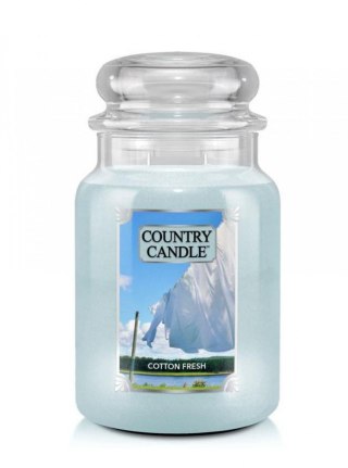 Country Candle - Cotton Fresh - Duży słoik (652g) 2 knoty