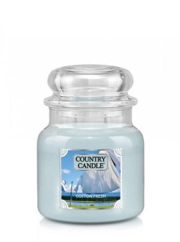 Country Candle - Cotton Fresh - Średni słoik (453g) 2 knoty