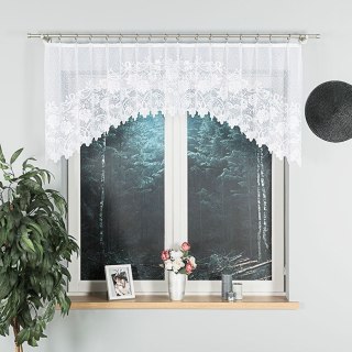 DEMETRIA Zazdrostka żakardowa odpasowana, szerokość 250 x wysokość 80cm, kolor 001 biały 017480/FOL/001/000081/1