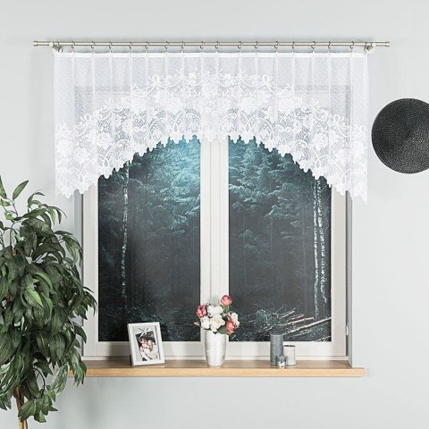 DEMETRIA Zazdrostka żakardowa odpasowana, szerokość 250 x wysokość 80cm, kolor 001 biały 017480/FOL/001/000081/1