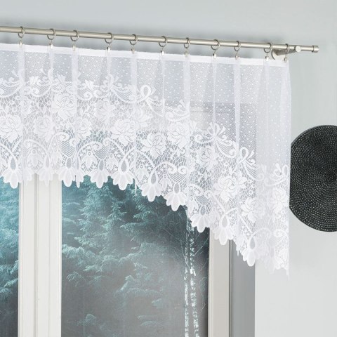 DEMETRIA Zazdrostka żakardowa odpasowana, szerokość 250 x wysokość 80cm, kolor 001 biały 017480/FOL/001/000081/1