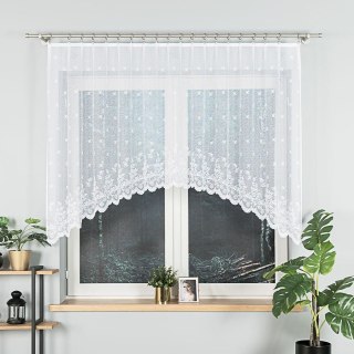 GOTOWA Firanka żakardowa odpasowana ze wzorem po całości KAROLINA 250x120cm kolor biały