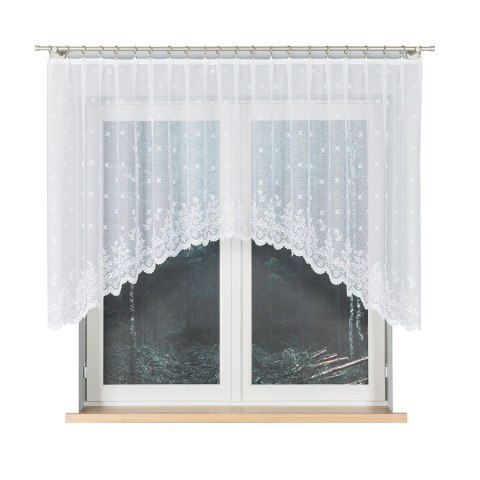 GOTOWA Firanka żakardowa odpasowana ze wzorem po całości KAROLINA 250x120cm kolor biały