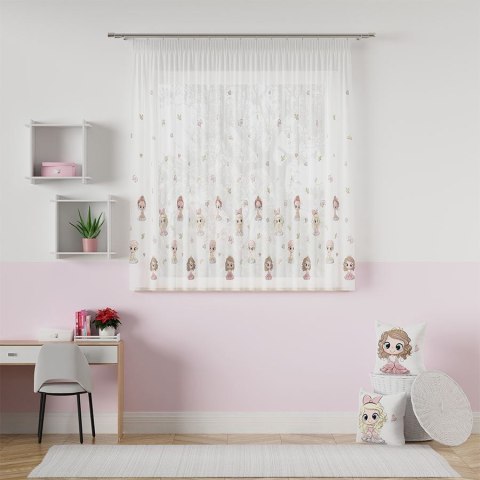 PRINCESS Firanka z ołowianką WOAL, wysokość 157cm, kolor 001 różowy D00086/WOP/001/000157/1