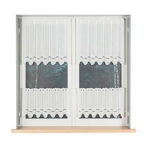 Zazdrostka haftowana panelowa ze wzorem na samym dole, wysokość 60cm, kolor 011 naturalny 044716/000/011/000060/1