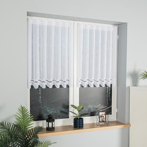 Zazdrostka haftowana panelowa ze wzorem na samym dole, wysokość 90cm, kolor 001 biały 044716/000/001/000090/1