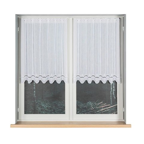 Zazdrostka haftowana panelowa ze wzorem na samym dole, wysokość 90cm, kolor 001 biały 044716/000/001/000090/1