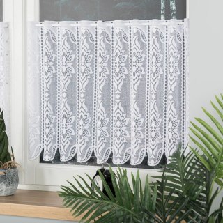 Zazdrostka żakardowa ze wzorem po całości, wysokość 50cm, kolor 001 biały 355910/000/001/000050/1