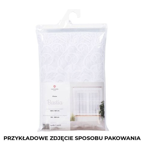 Przyjemność z gotowej żakardowej firanki BASTIA 80x280 cm w kolorze białym