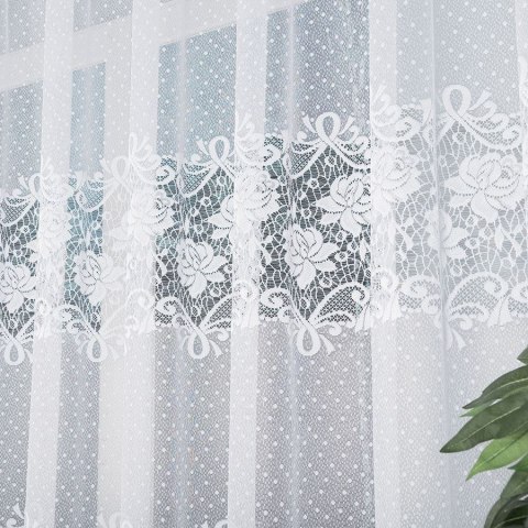 Firanka gotowa żakardowa DEMETRIA 160x400 cm kolor biały