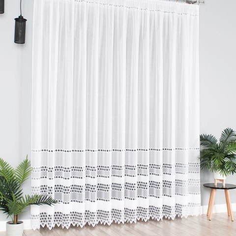 Firanka żakardowa na metry 018669 wysokość 230 cm kolor biały
