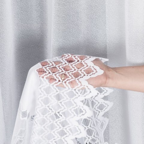 Firanka żakardowa na metry 018669 wysokość 230 cm kolor biały