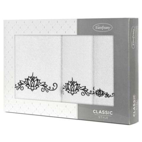 KOMPLET RĘCZNIKÓW 3 30X50 CM, 50X90 CM, 70X140 CM BIAŁY