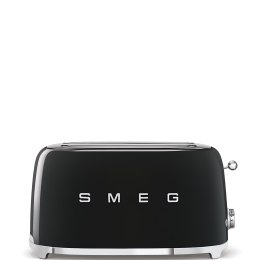 Czarny toster Smeg 2x4 TSF02BLEU 4 kromki jednocześnie