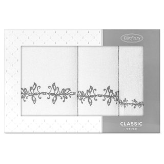 KOMPLET RĘCZNIKÓW 3 30X50 CM, 50X90 CM, 70X140 CM BIAŁY