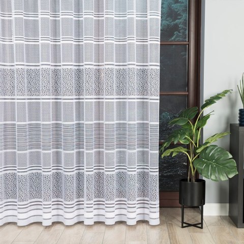 Firanka żakardowa na metry 017834 wysokość 250 cm kolor szary