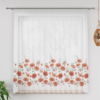 MAKI Firanka z ołowianką WOAL, wysokość 157cm, kolor 001 czerwony D00043/WOA/001/000157/1