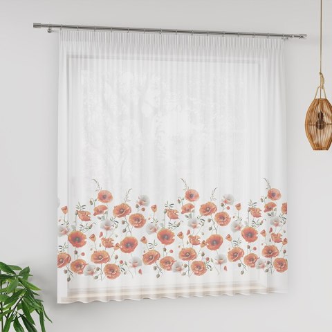 MAKI Firanka z ołowianką WOAL, wysokość 157cm, kolor 001 czerwony D00043/WOA/001/000157/1