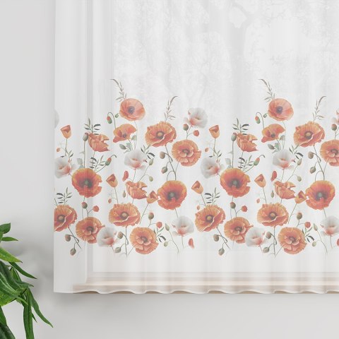 MAKI Firanka z ołowianką WOAL, wysokość 157cm, kolor 001 czerwony D00043/WOA/001/000157/1