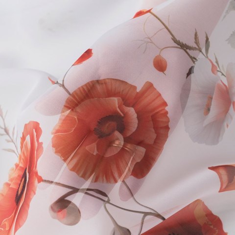 MAKI Firanka z ołowianką WOAL, wysokość 157cm, kolor 001 czerwony D00043/WOA/001/000157/1